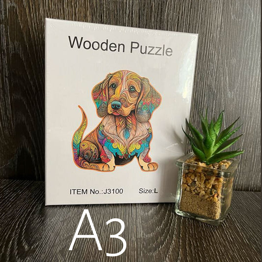 Dachshund A3 Wooden shaped puzzle